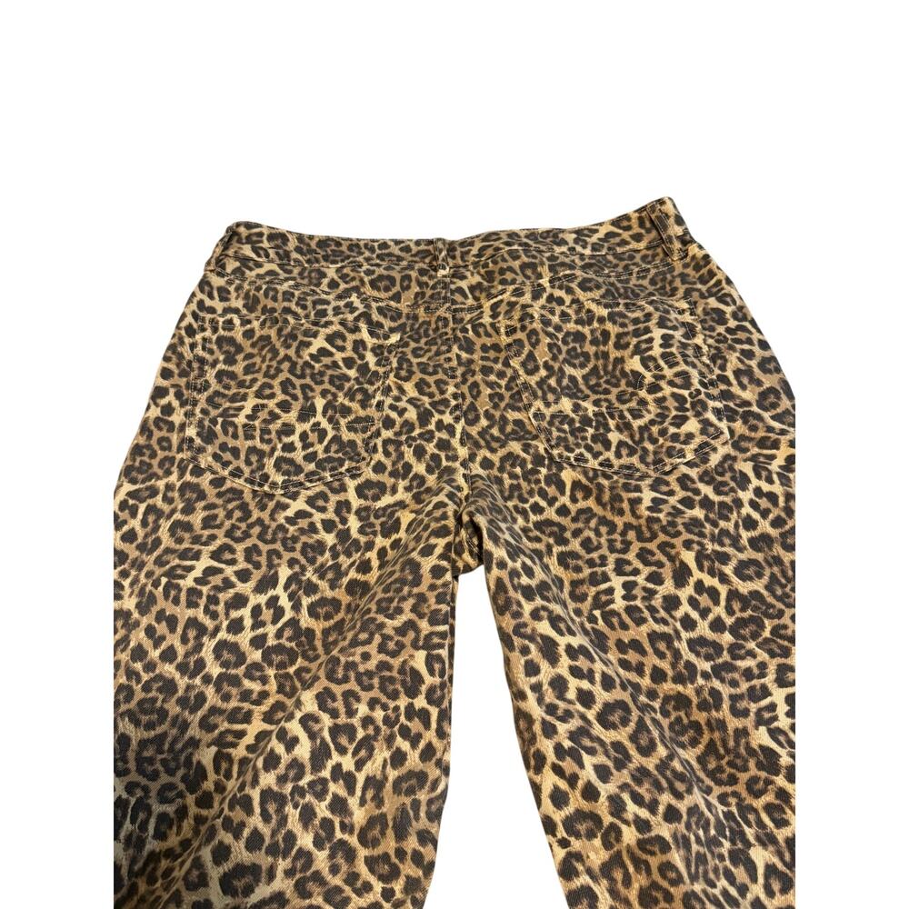 American Eagle Leopard Low Rise Baggy Wide Leg Jeans 14 Regular NWOT - Picture 3 of 13